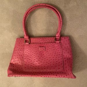 JMcLaughlin Paige Embossed Ostrich Satchel Pink